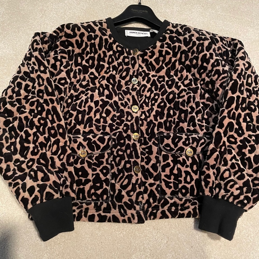 Vintage Sonia Rykiel velour leopard print jacket